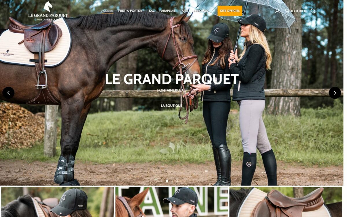 Page d'accueil du site Boutique du Grand Parquet