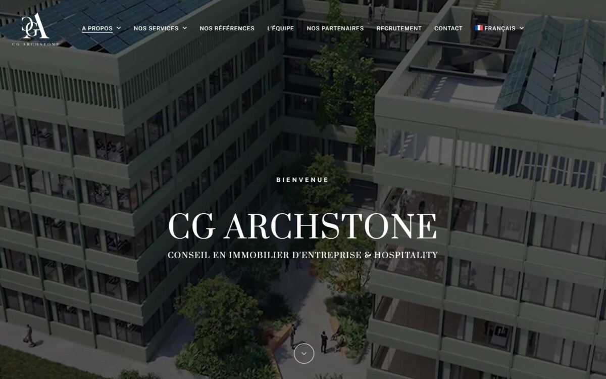 Page d'accueil du site CG Archstone