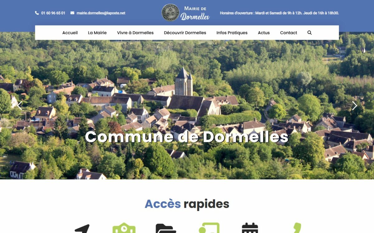 Page d'accueil du site Dormelles