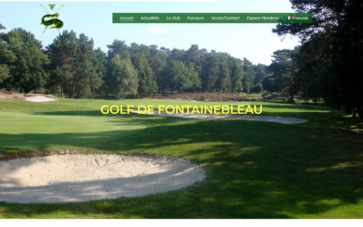 Page d'accueil du site Golf de Fontainebleau