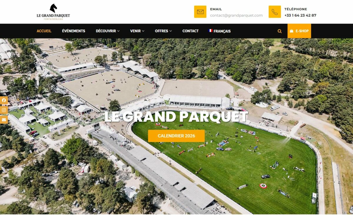 Page d'accueil du site Grand Parquet de Fontainebleau