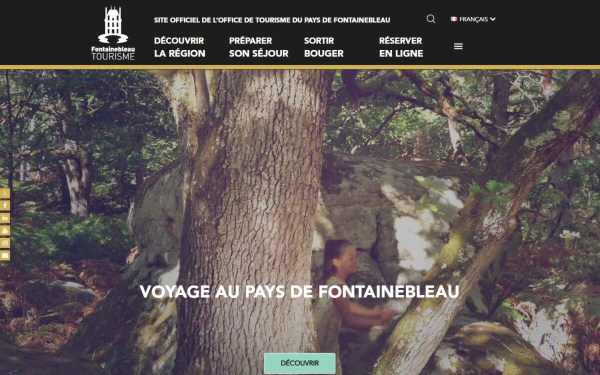Page d'accueil du site Office de Tourisme de Fontainebleau