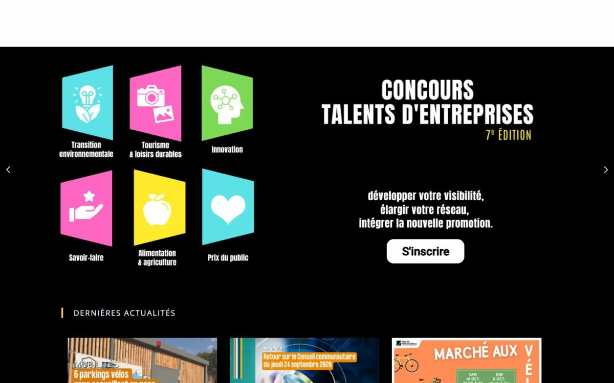Page d'accueil du site Pays de Fontainebleau