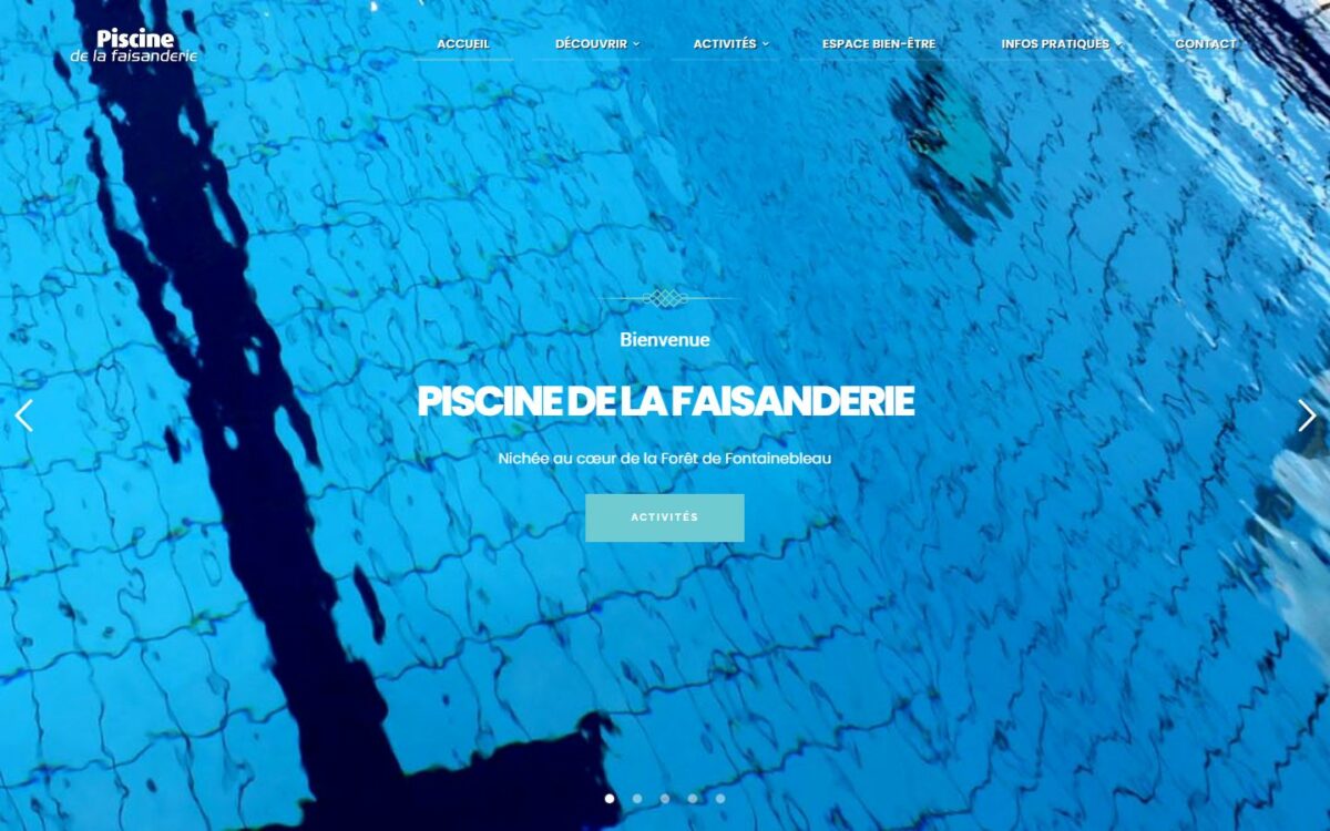 Page d'accueil du site Piscine de la Faisanderie