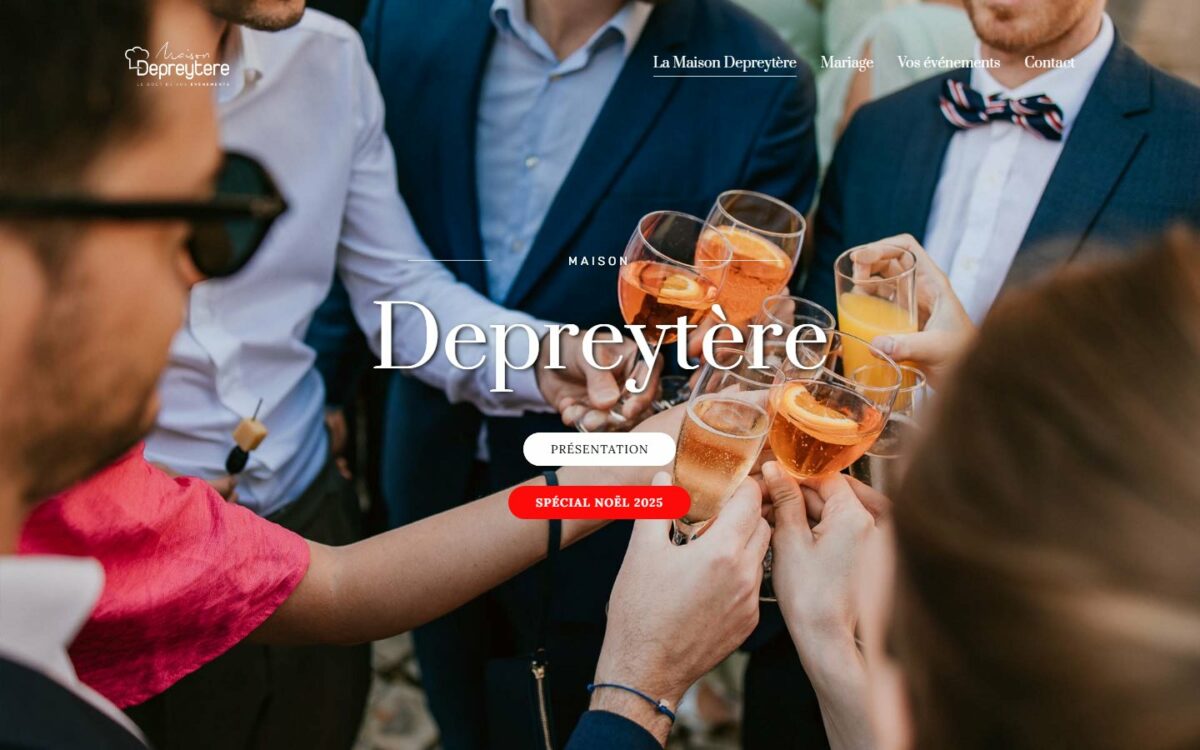 Page d'accueil du site Traiteur Depreytère