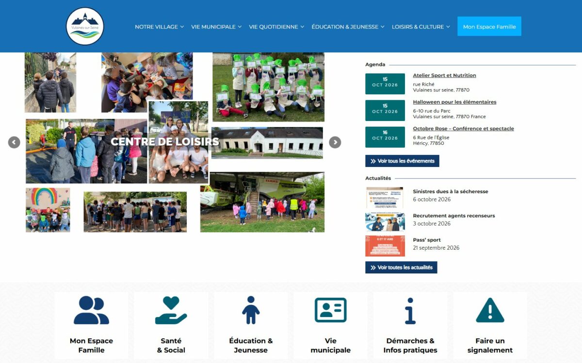 Page d'accueil du site Vulaines-sur-Seine
